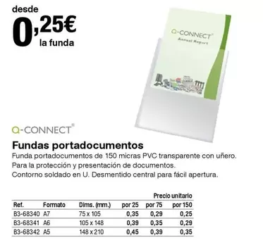 Oferta de Q-Connect - Fundas Portadocumentos por 0,25€ en Staples Kalamazoo