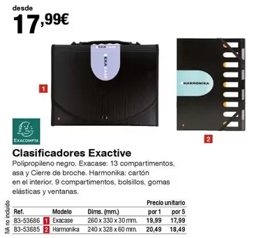 Oferta de Exacompta - Clasificadores Exactive  por 17,99€ en Staples Kalamazoo
