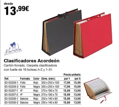 Oferta de Clasificadores Acordeón por 13,99€ en Staples Kalamazoo