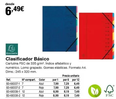 Oferta de Exacompta - Clasificador Básico por 6,49€ en Staples Kalamazoo