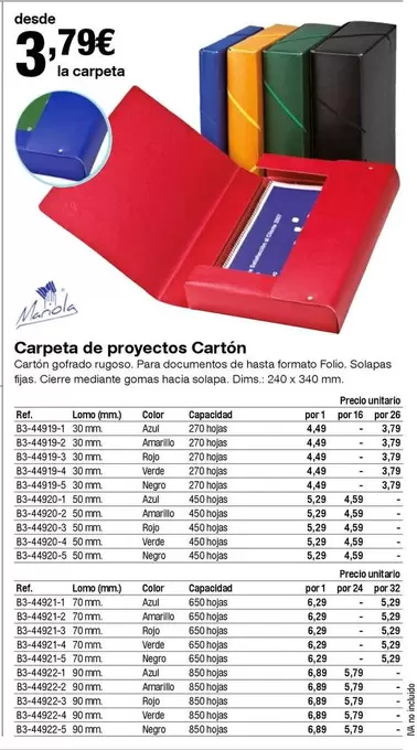 Oferta de Carpeta De Proyectos Cartón por 3,79€ en Staples Kalamazoo