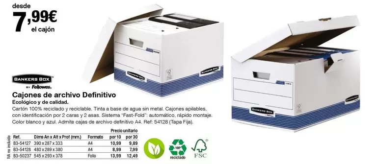 Oferta de Fellowes - Cajones De Archivo Definitivo por 7,99€ en Staples Kalamazoo