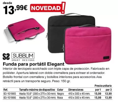Oferta de Funda Para Portátil Elegant por 13,99€ en Staples Kalamazoo
