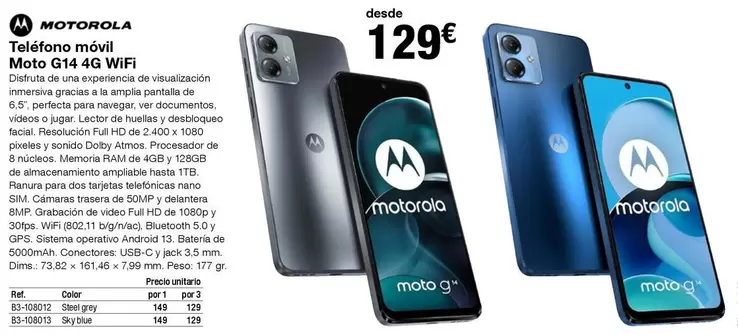 Oferta de Motorola - Molto G14 4g Wifi por 129€ en Staples Kalamazoo