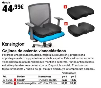 Oferta de Kensington - Cojines De Asiento Viscoelastico por 44,99€ en Staples Kalamazoo
