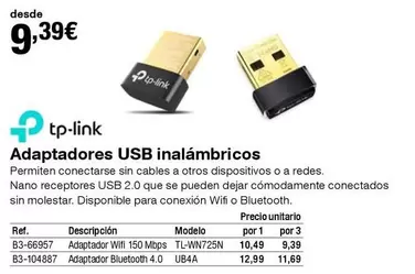 Oferta de TP-LINK - Adaptadores Usb Inalámbricos por 9,39€ en Staples Kalamazoo