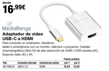 Oferta de Adaptador De Video Usb-c A Hdmi por 16,99€ en Staples Kalamazoo