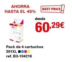 Oferta de Pack De 4 Cartuchos por 60,29€ en Staples Kalamazoo