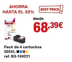 Oferta de Pack De 4 Cartuchos por 68,39€ en Staples Kalamazoo