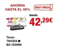Oferta de Tòner Tn2320 B3-103669 por 42,29€ en Staples Kalamazoo