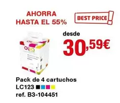 Oferta de Pack De 4 Cartuchos Lc123 por 30,59€ en Staples Kalamazoo