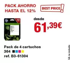 Oferta de HP - Pack De 4 Cartuchos  por 61,39€ en Staples Kalamazoo