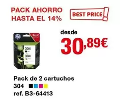 Oferta de HP - Pack De 2 Cartuchos por 30,89€ en Staples Kalamazoo