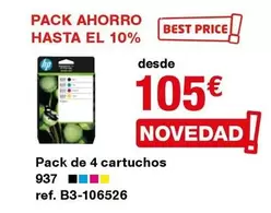 Oferta de Pack De 4 Cartuchos por 105€ en Staples Kalamazoo