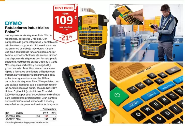 Oferta de Dymo - Rotuldora Industriales por 109€ en Staples Kalamazoo
