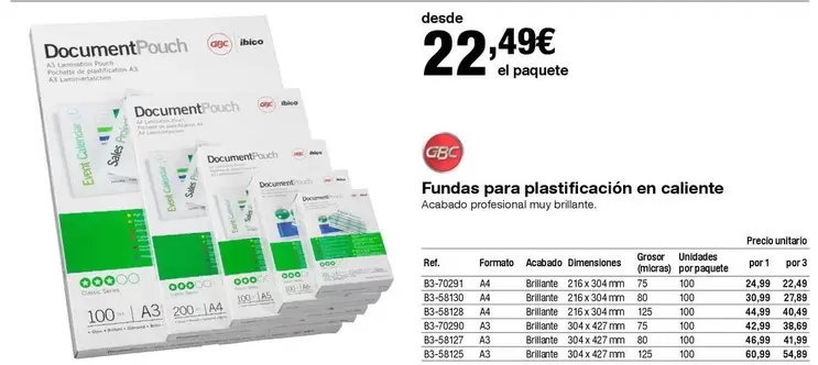 Oferta de Brillante - Fundas Para Plastifacción En Caliente por 22,49€ en Staples Kalamazoo