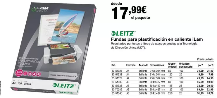 Oferta de Premium - Fundas Para Plasticación En Caliente Llam por 17,99€ en Staples Kalamazoo
