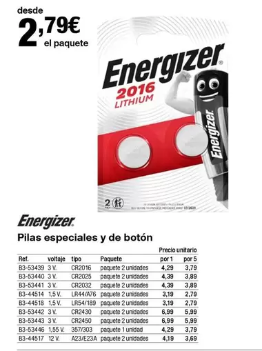 Oferta de Energizer - Pilas Especiales Y De Boton por 2,79€ en Staples Kalamazoo