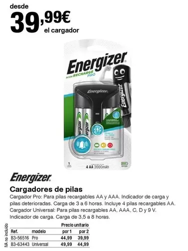 Oferta de Energizer - Cargadores De Pilas por 39,99€ en Staples Kalamazoo