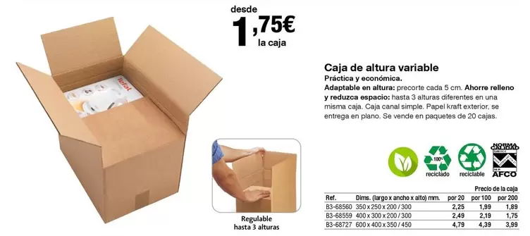 Oferta de Caja De Altura Variable por 1,75€ en Staples Kalamazoo
