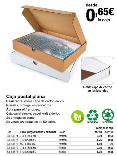 Oferta de Kraft - Caja Postal Plana por 0,65€ en Staples Kalamazoo