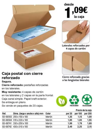 Oferta de Caja Postal Con Cierre Reforzado Segura por 1,09€ en Staples Kalamazoo