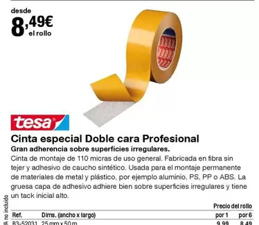 Oferta de Cinta Especial Doble Cara Profesional por 8,49€ en Staples Kalamazoo