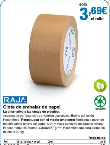 Oferta de Solo - Cinta De Embalar De Papel por 3,69€ en Staples Kalamazoo