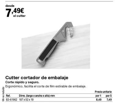 Oferta de Cutter Cortador De Embalaje por 7,49€ en Staples Kalamazoo