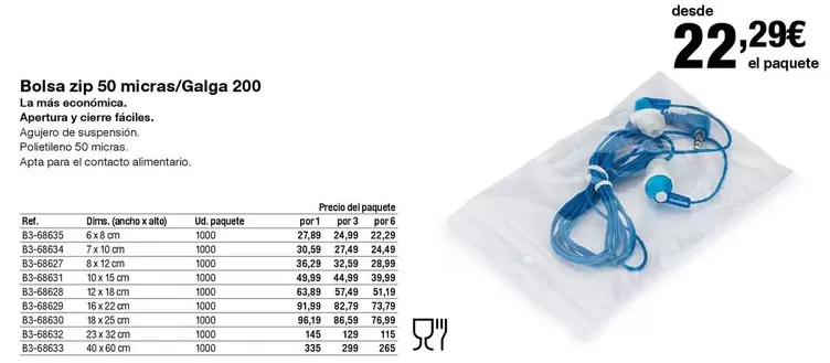 Oferta de Bolsa Zip 50 Micros/galga 200 por 22,29€ en Staples Kalamazoo