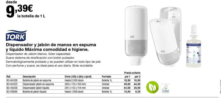 Oferta de Dispensador Y Jabón De Manos En Espuma Y Líquido Maxima Comoidad E Higiene por 9,39€ en Staples Kalamazoo