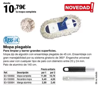 Oferta de Mopa Plegable por 10,79€ en Staples Kalamazoo
