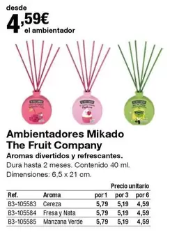 Oferta de Ambientadores Mikado The Fruit Company  por 4,59€ en Staples Kalamazoo