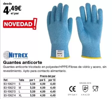 Oferta de Guantes Anticorte por 4,49€ en Staples Kalamazoo