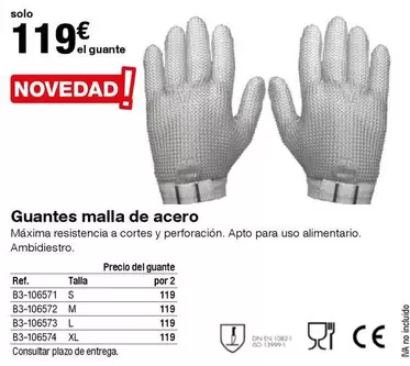 Oferta de Guantes Malla De Acero por 119€ en Staples Kalamazoo