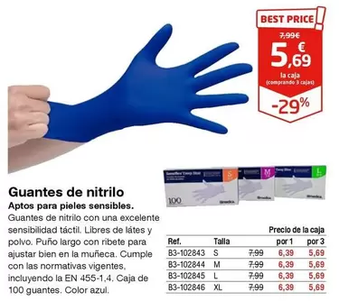 Oferta de Guantes De Nitrilo por 5,69€ en Staples Kalamazoo