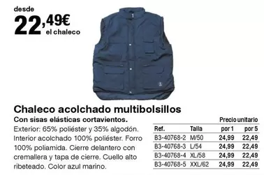 Oferta de Chaleco Acolchado Multibolsillos en Staples Kalamazoo