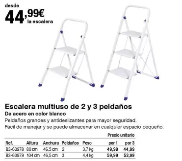 Oferta de Escalera Multiuso De 2 Y 3 Peldaños por 44,99€ en Staples Kalamazoo