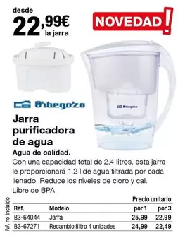 Oferta de Jarra Purificadora De Agua por 22,99€ en Staples Kalamazoo