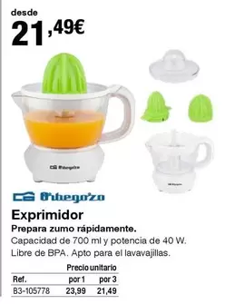 Oferta de Exprimidor por 21,49€ en Staples Kalamazoo