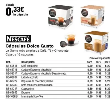 Oferta de Nescafé - Cápsulas Dolce Gusto por 0,33€ en Staples Kalamazoo