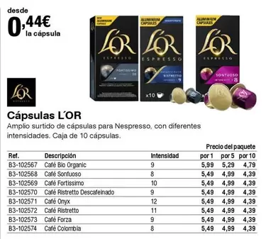 Oferta de L'or - Cápsulas por 0,44€ en Staples Kalamazoo
