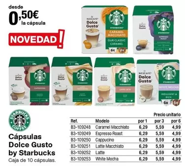 Oferta de Starbucks - Capsulas Dolce Gusto por 0,5€ en Staples Kalamazoo
