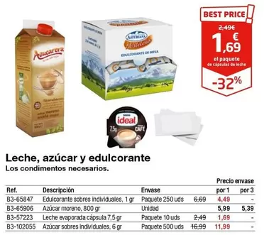 Oferta de Leche, Azucar Y Edulcorante por 1,69€ en Staples Kalamazoo