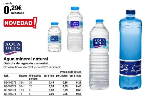 Oferta de Agua Mineral Natural por 0,29€ en Staples Kalamazoo