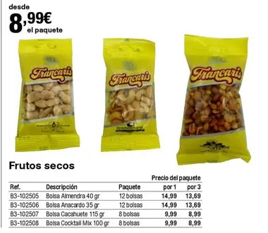 Oferta de Frutos Secos por 8,99€ en Staples Kalamazoo