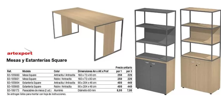 Oferta de Artexport - Mesas Y Estanterias Square por 259€ en Staples Kalamazoo
