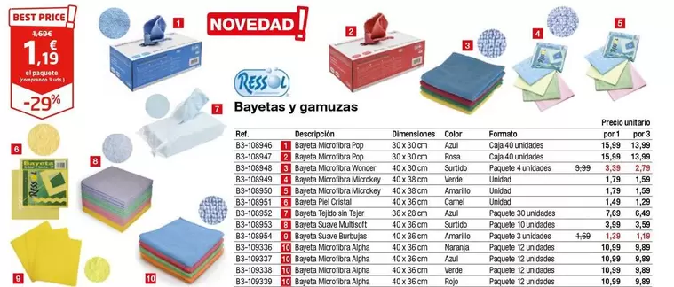 Oferta de Bayetas Y Gamuzas por 15,99€ en Staples Kalamazoo
