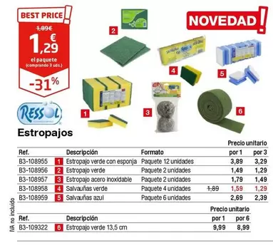Oferta de Estropajos por 1,29€ en Staples Kalamazoo