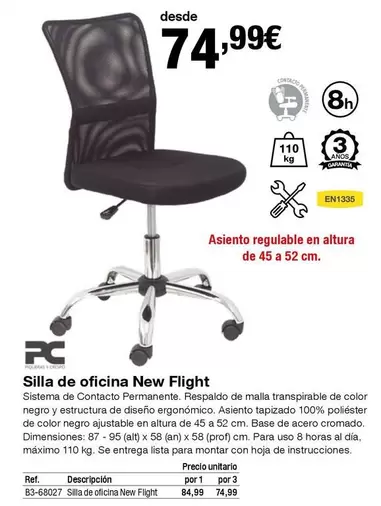 Oferta de Silla De Oficina New Flight por 74,99€ en Staples Kalamazoo
